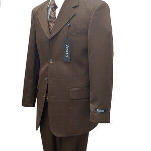 VANETTI LaCOLLEZIONI MEN'S 2 PIECE SUIT ITALIAN SUPERIOR POLYESTER 4B WOOL TOUCH